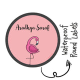 Round Waterproof Labels - Flamingo