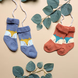 Foxy Baby Hi Fold Socks - Orange & Blue