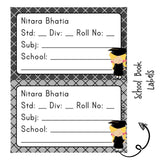 School Book Label - Graduation Girl