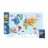 World Map for Kids with Reusable Stickers