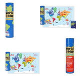 World Map for Kids with Reusable Stickers