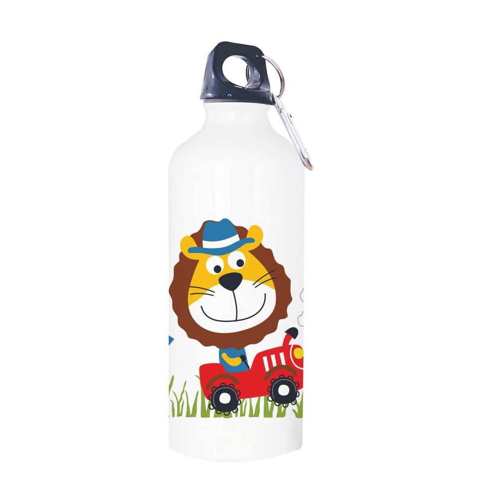 Water Bottle - Lion on a Tractor