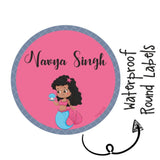 Round Waterproof Labels -Mermaid