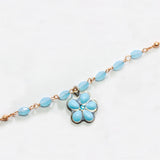 Beads and Flower Bracelet Blue