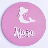 Mermaid Name Plaque - Pink