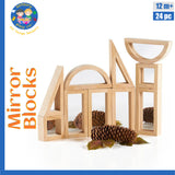 Mirror Blocks (24 pcs) | Wooden Reflective Mirror Blocks
