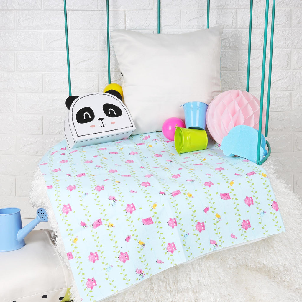 Pink Owl Waterproof Bed Sheet