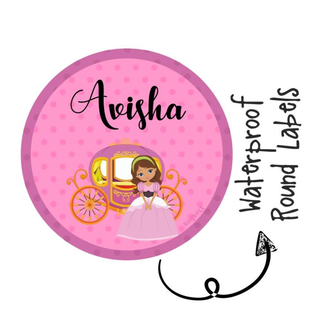Princess Round Label Round Waterproof Labels - Princess – Popup Kids