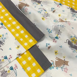 yellow Cat Print Double Bedsheet