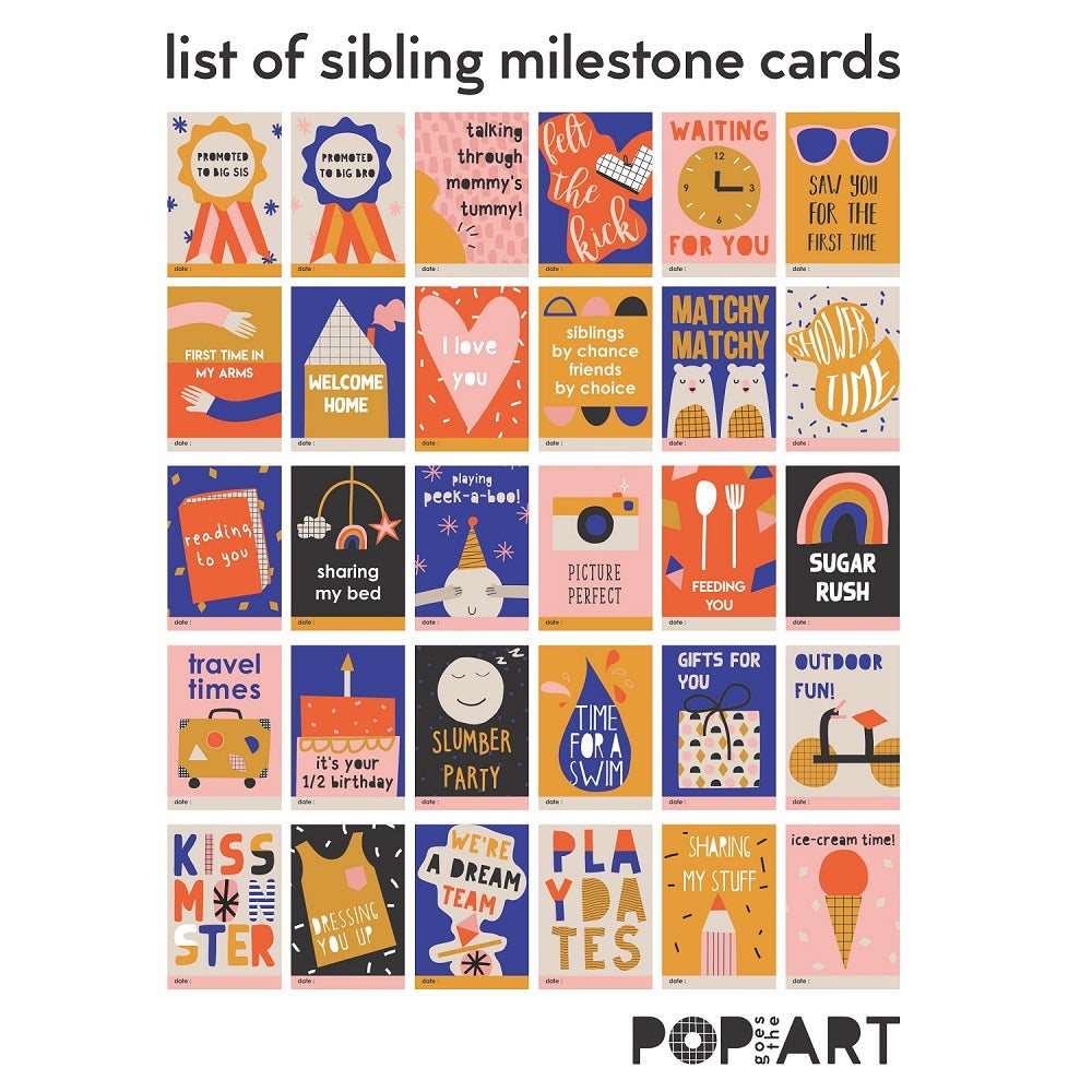 Mini Milestone Cards | Sibling