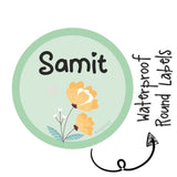 Round Waterproof Labels - Spring Flower