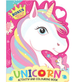 Unicorn Activity and Colouring Book- Die Cut Animal Shaped Book