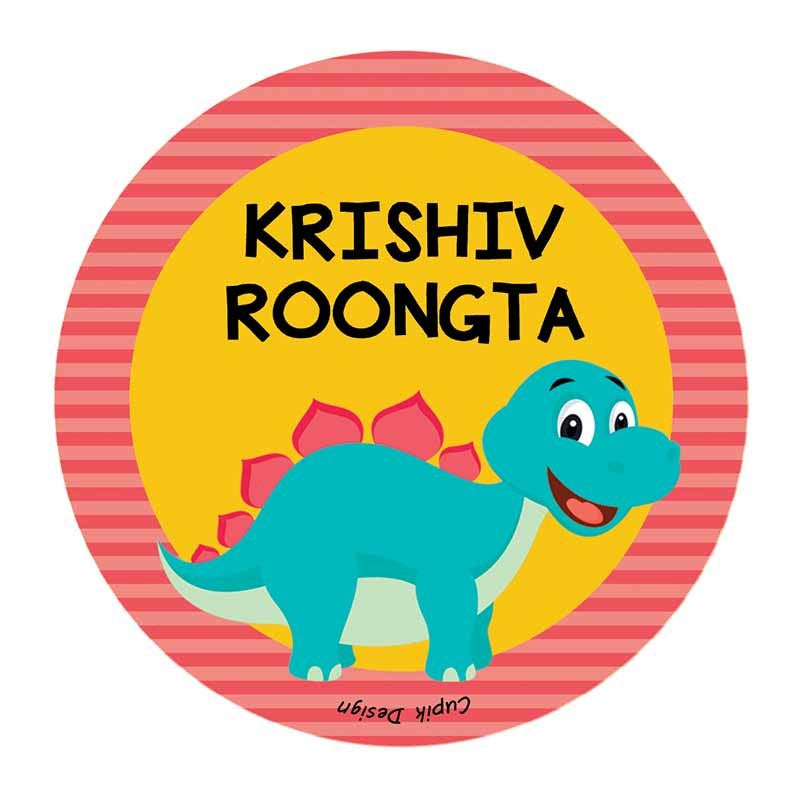 Dinosaur Waterproof Stickers (Round)
