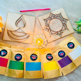 Timeless Rangoli Kit- With Mandala and Diya Stencils