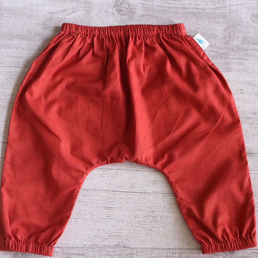 Unisex Organic Checks Print Angarakha Top + Red Pants