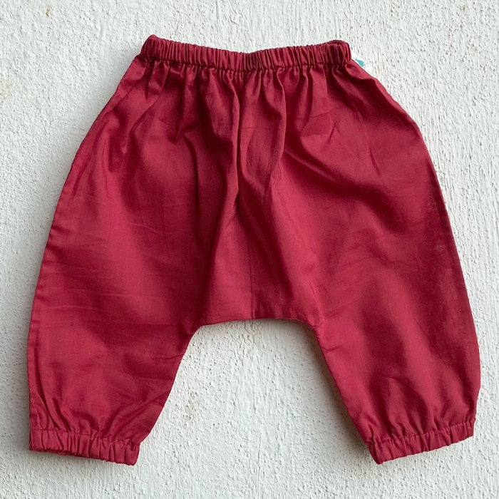 Unisex Organic Koi Peach Jhabla With Red Pants