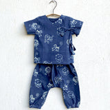 Unisex Organic Zoo Print Indigo Angarakha Top + Pants