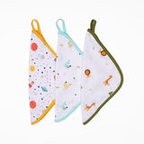 Friends in Galaxy Reversible Organic Wash Cloth (Pack of 3)