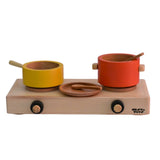 Wooden Gas Stove and Cooking Set (10 Pcs)