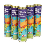 World Map Activity Kit with Reusable Stickers - Set of 5 pcs