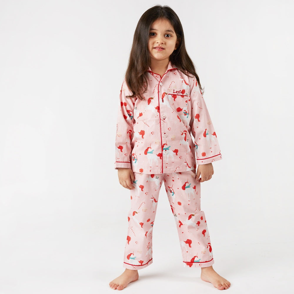 Christmas Unicorn Pajama Set