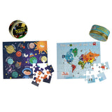 Jigsaw Puzzles Combo - Solar System Puzzle + World Map Puzzle