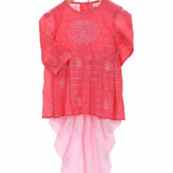 Embroidered Girls Dhoti Set