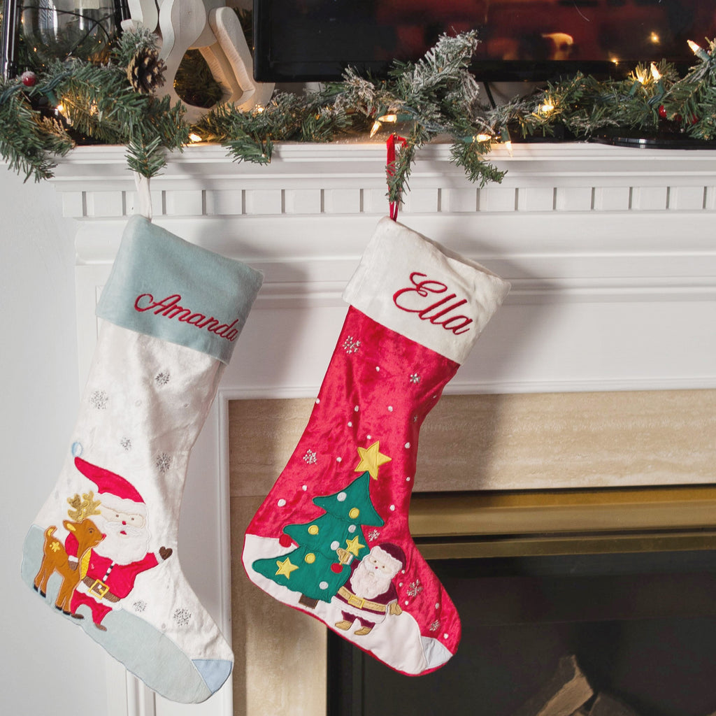 Santa & His Reindeer Luxe Stocking