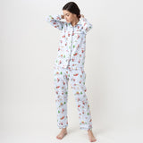 Women Santa's Workshop Pajama Set - Winter Blue