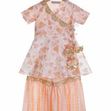 Printed Angrakha Style Top with Embellished Sharara