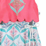 Fuschia Scallop Top Girls Lehnga Set