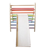 Wooden Rainbow Pikler Triangle + Slide and Climber